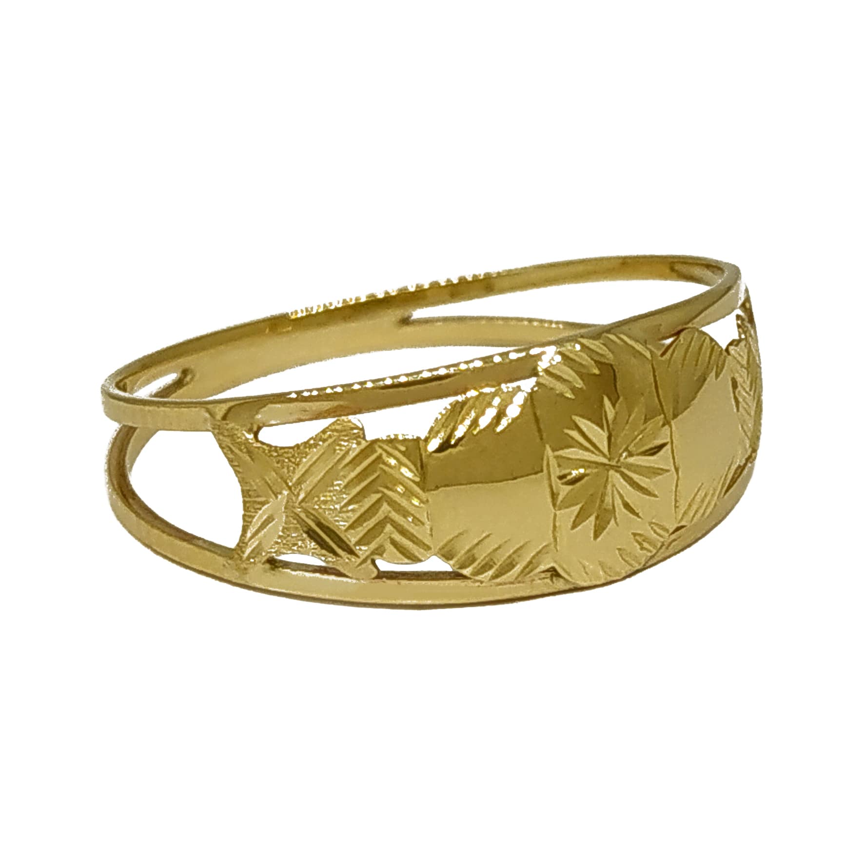 Anel Em Ouro 10k 416 Chapa Amarela Nuvem - Imagem 2