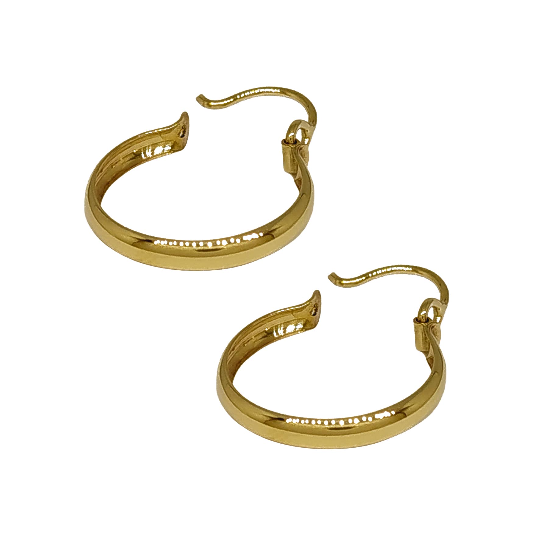 Brinco Em Ouro 10k 416 Argola Meia Cana 2,5 mm - Imagem 3