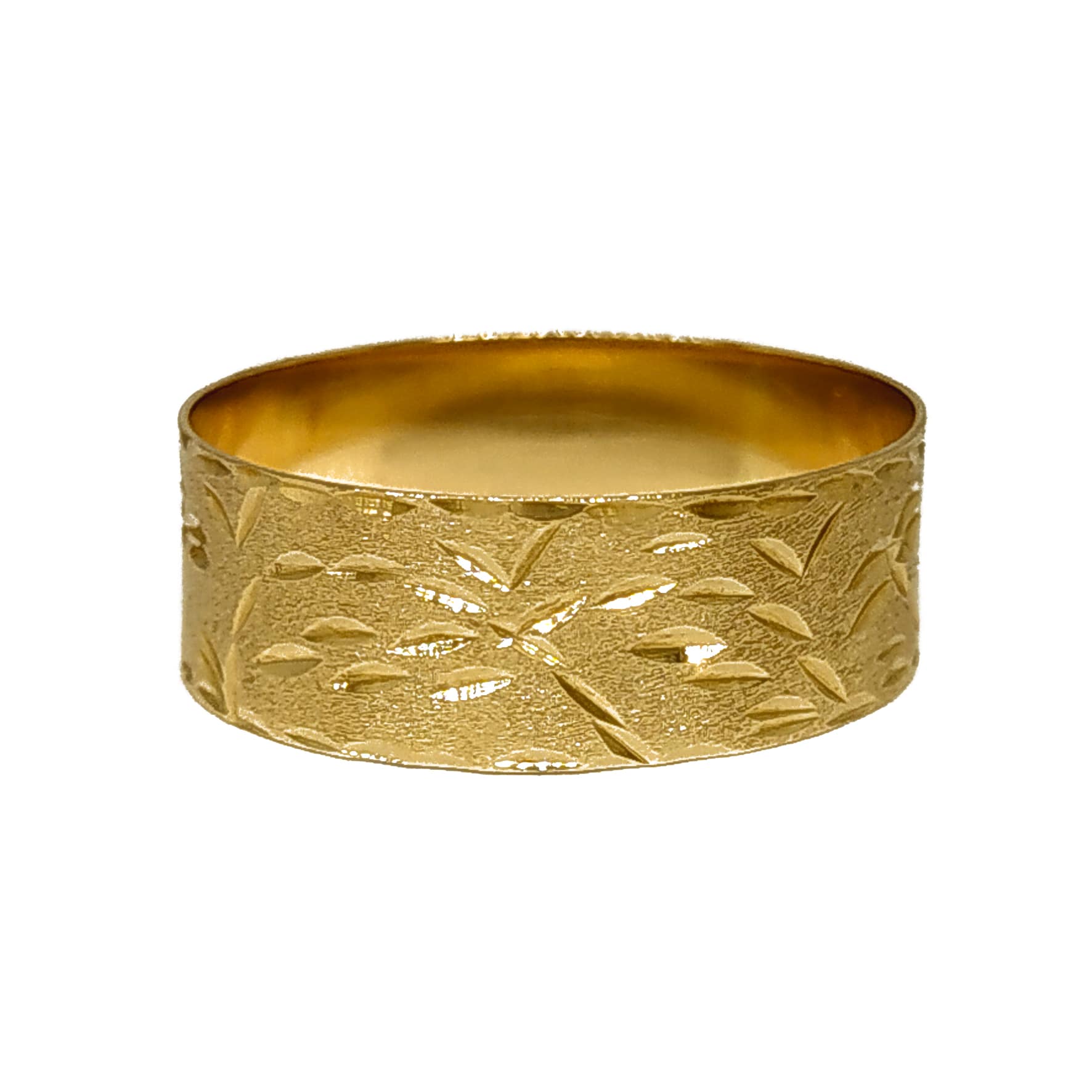 Anel Em Ouro 10k 416 Escrava Amarelo 8mm - Imagem 3