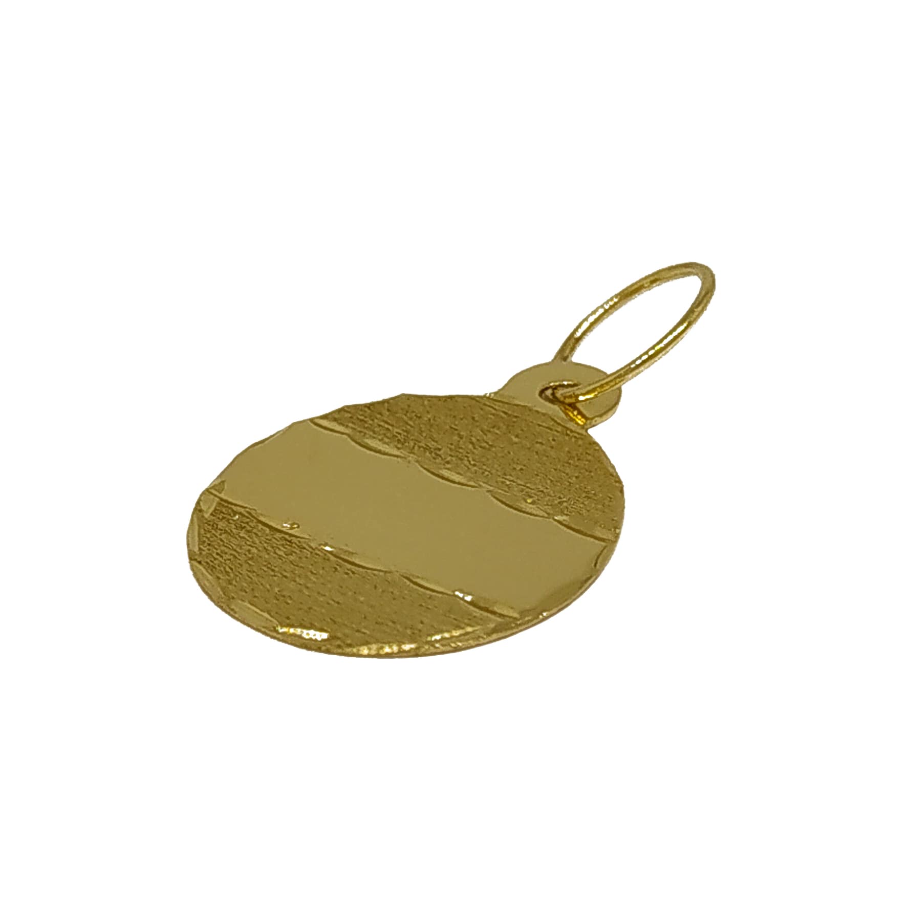 Pingente Em Ouro 10k 416 Medalha Moeda Grande Gravar Nome - Imagem 3