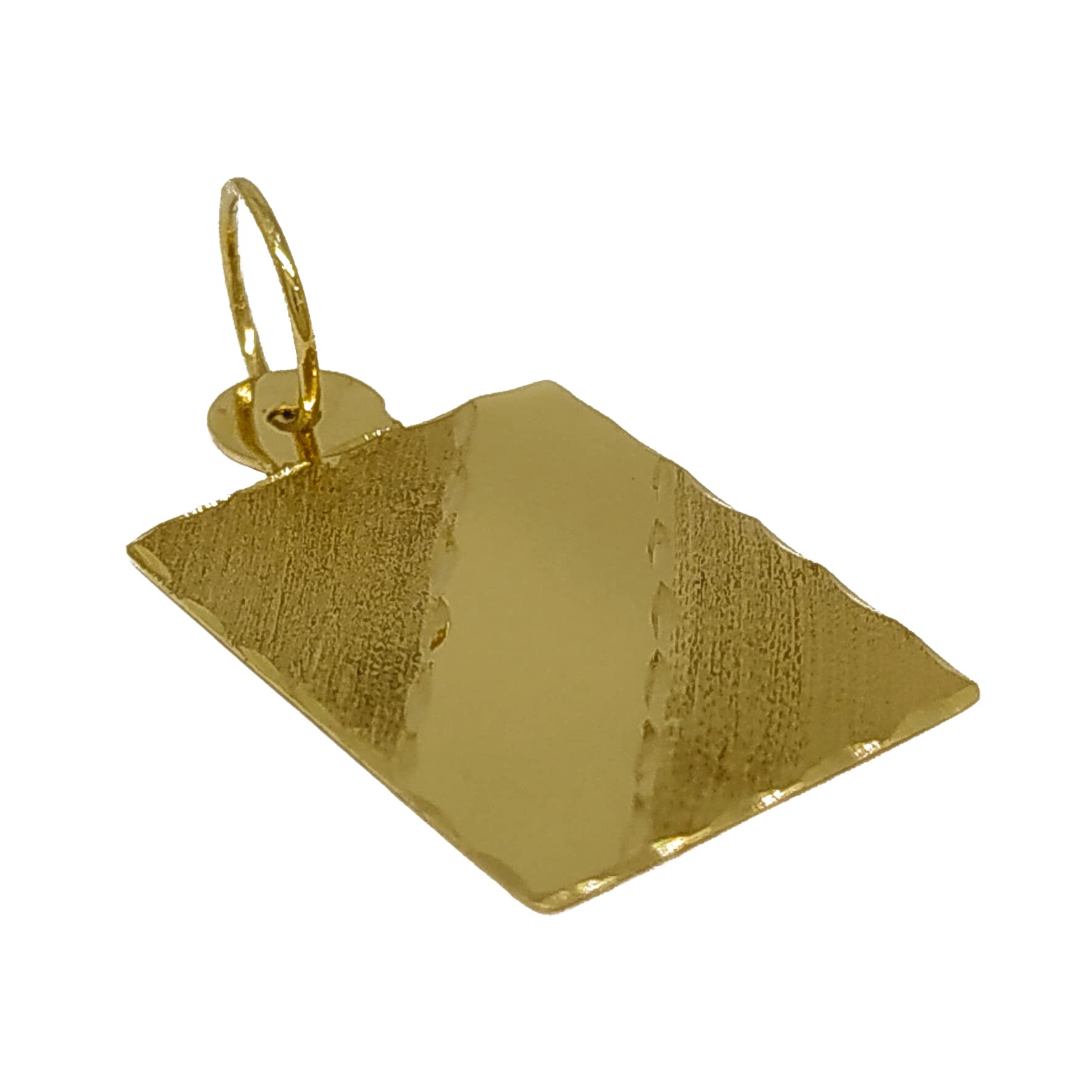 Pingente Em Ouro 10k 416 Chapa Retangular Gravar Nome - Imagem 3