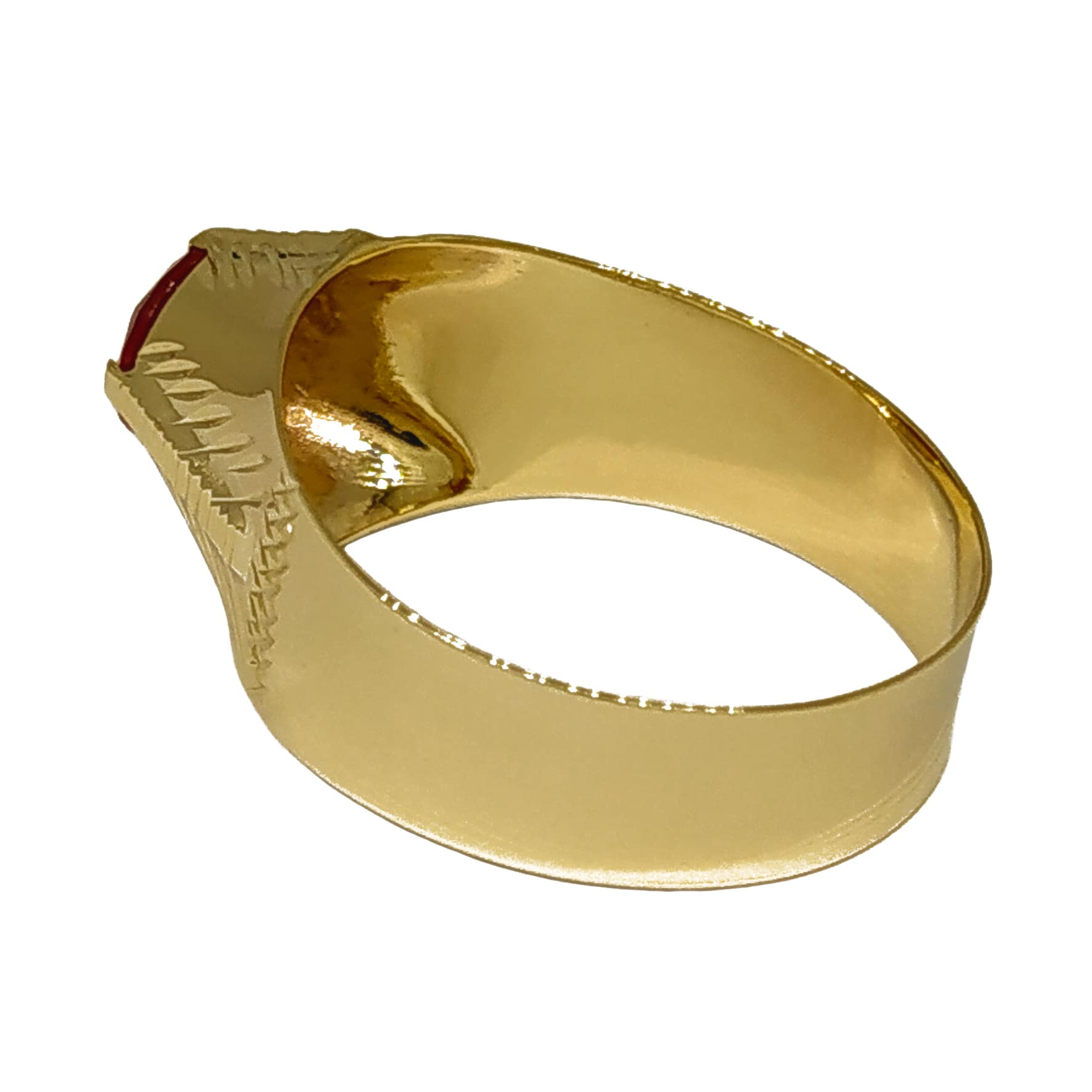 Anel Em Ouro 18k 750 Masculino Adulto Pedra Redonda - Imagem 3