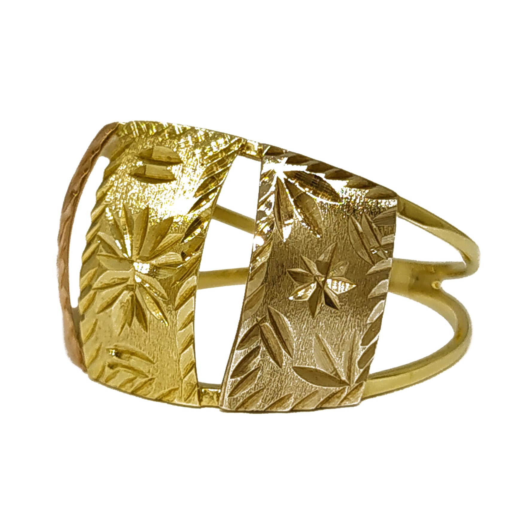 Anel Em Ouro 10k 416 3 Chapas - Imagem 4