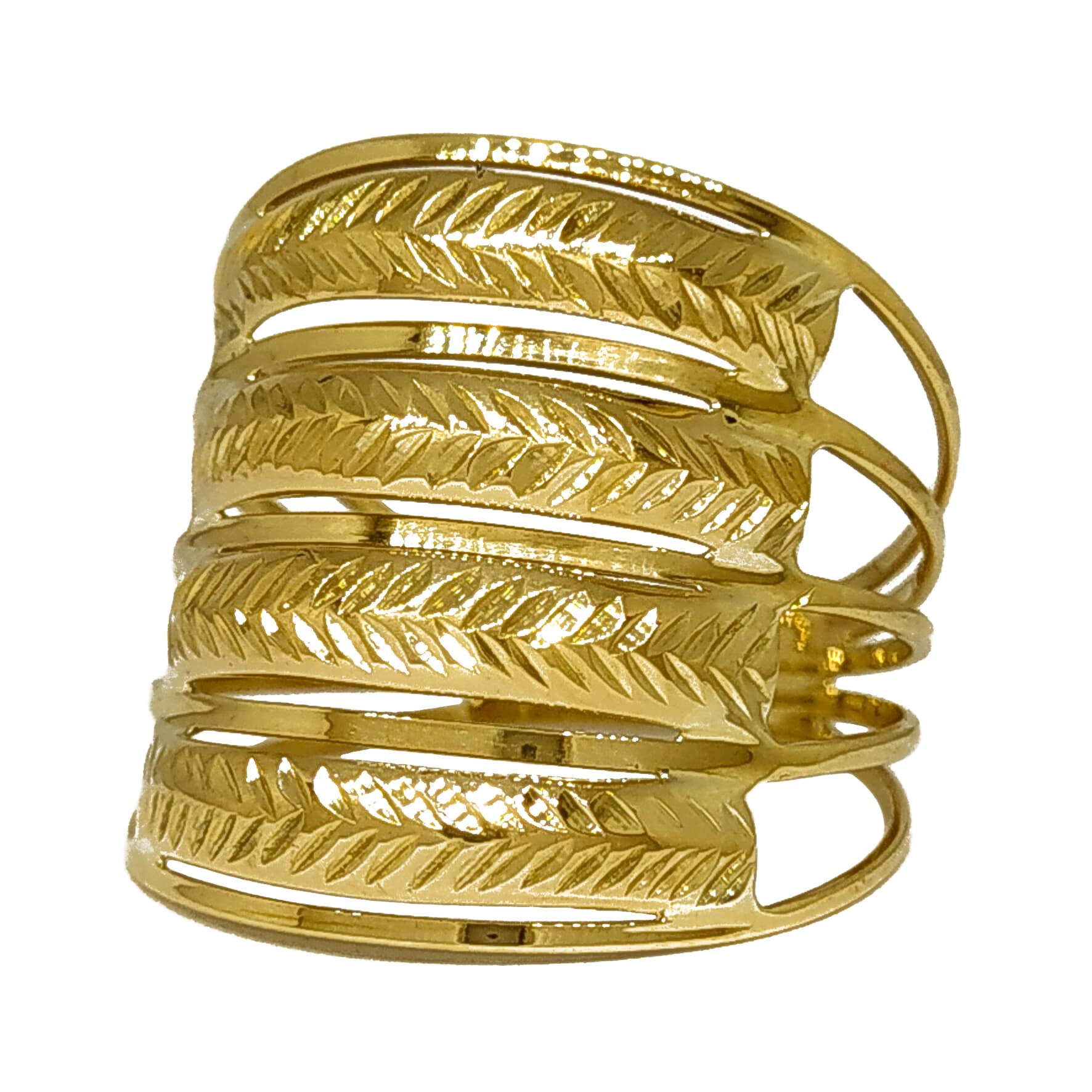 Anel Em Ouro 10k 416 4 Meias Canas - Imagem 3
