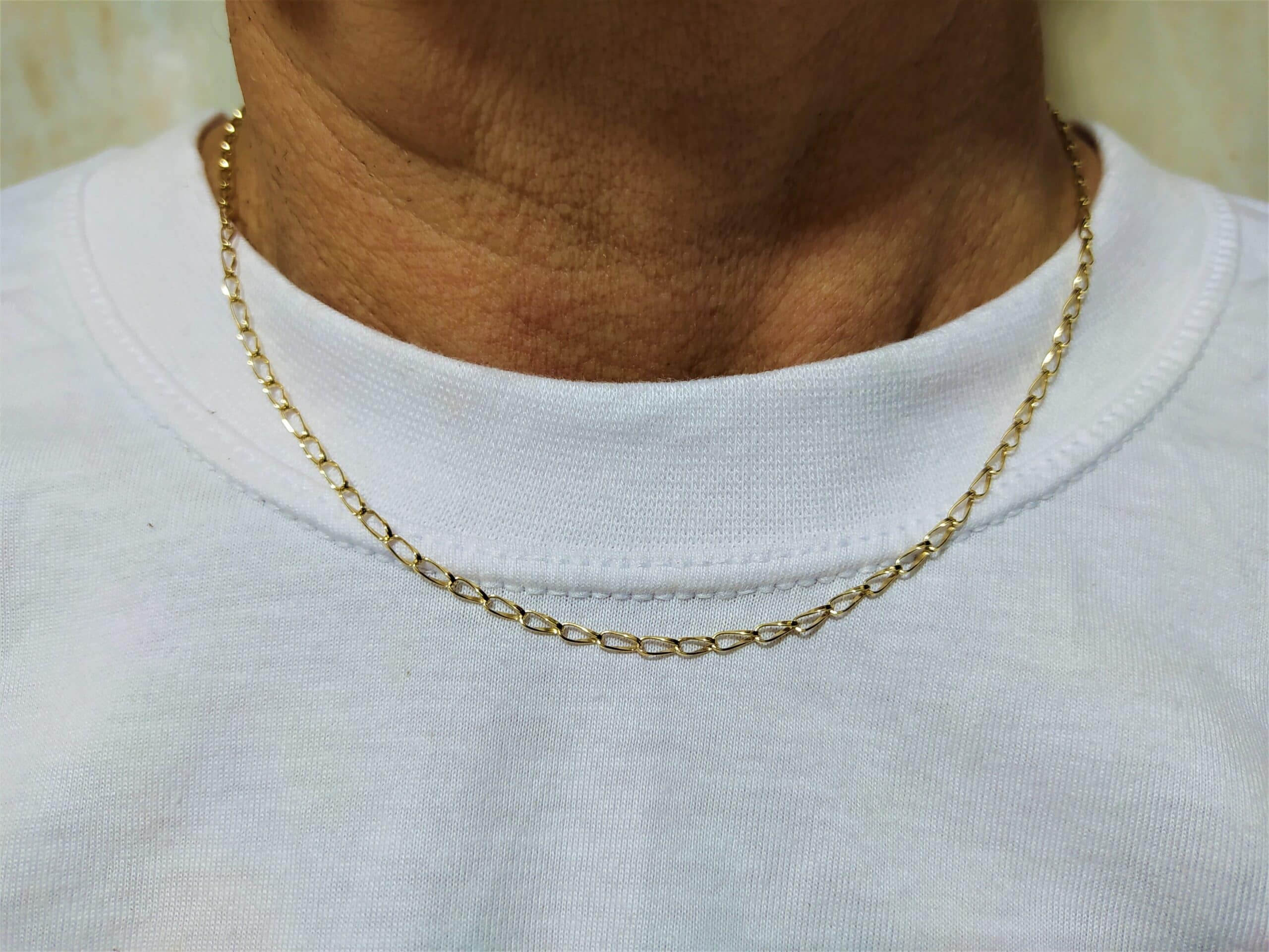 Corrente Em Ouro 10k 416 Laminados E Torcidos 50 Cm - Imagem 3