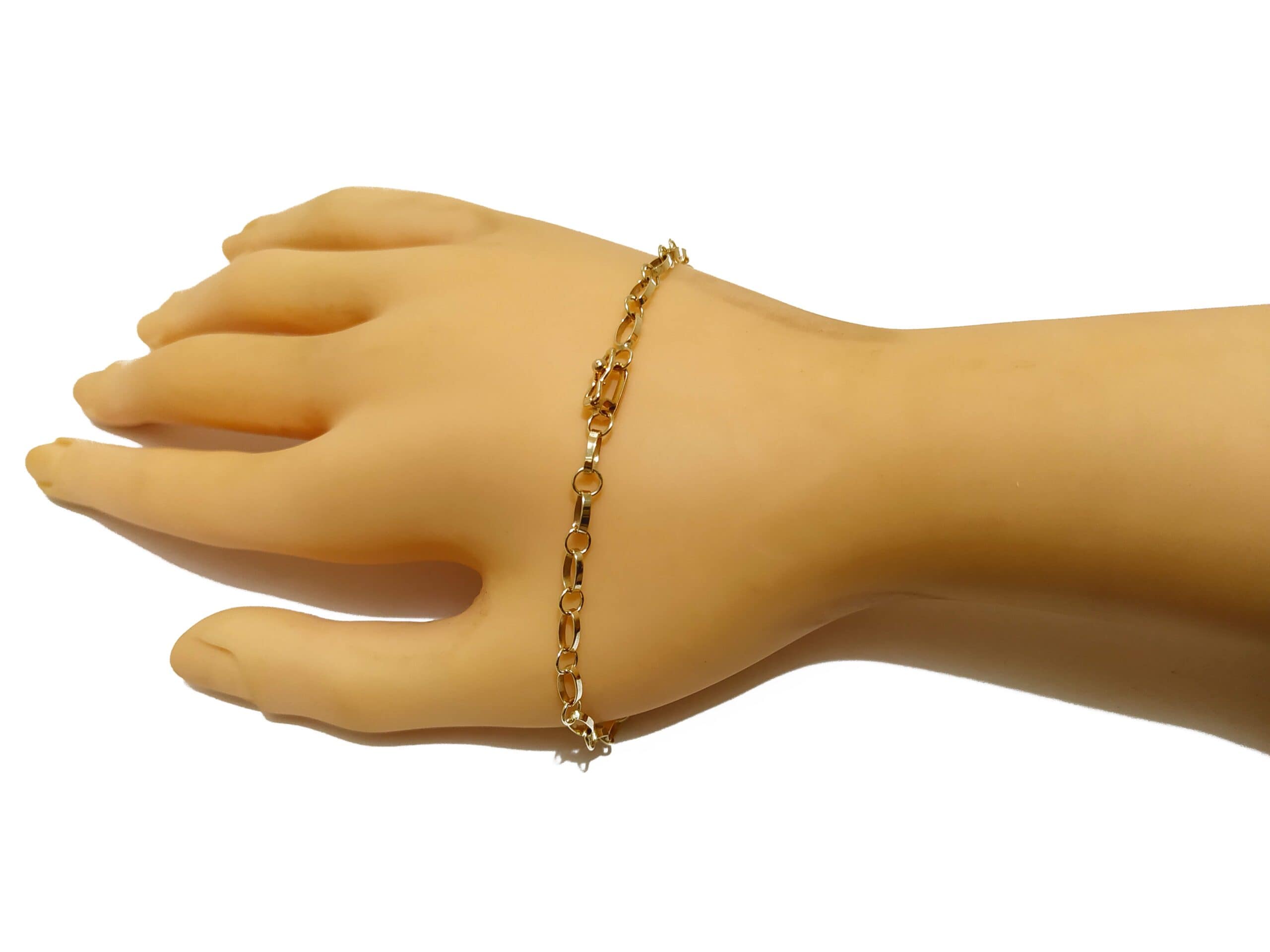 Pulseira Em Ouro 10k 416 Elos Mistos 20 Cm - Imagem 3