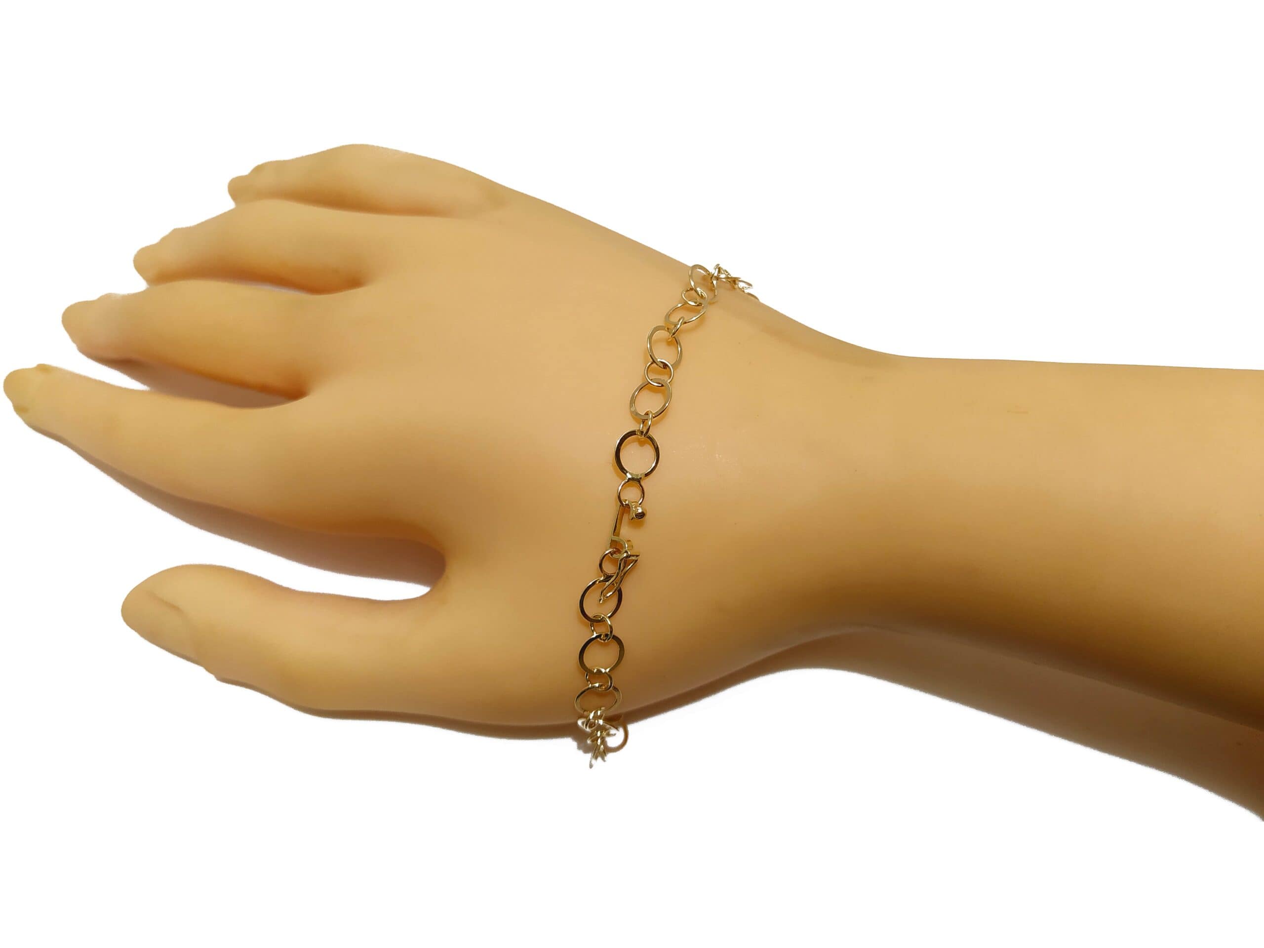 Pulseira Em Ouro 10k 416 Elos Laminados Redondos 16 cm - Imagem 3