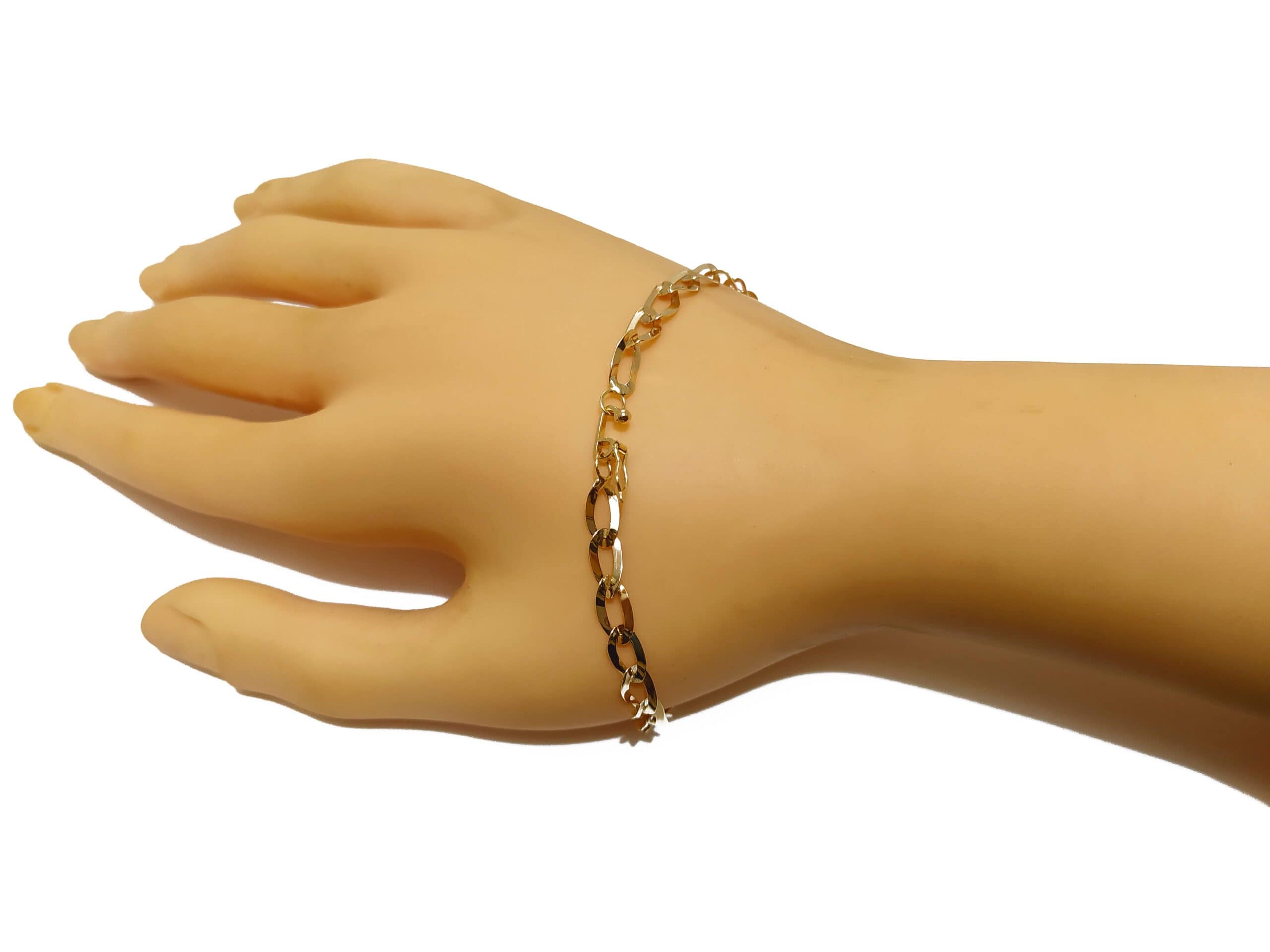 Pulseira Em Ouro 10k 416 Elos Laminados Grandes 20 Cm - Imagem 3