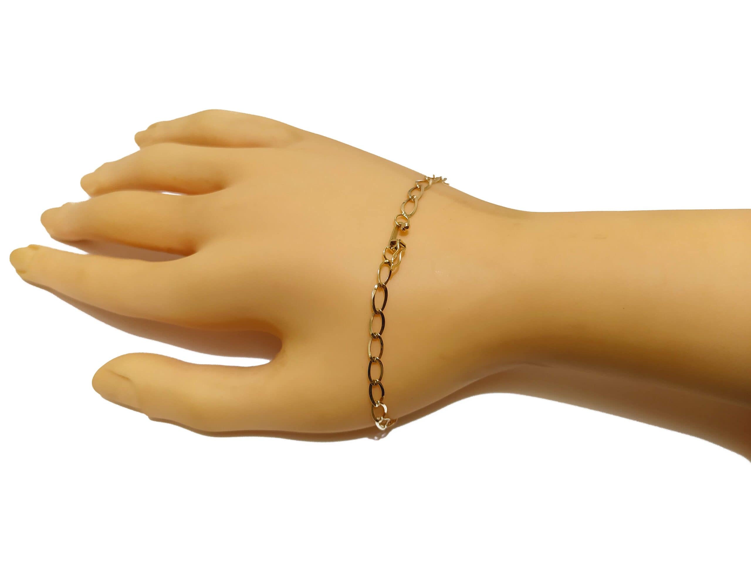 Pulseira Em Ouro 10k 416 Elos Laminados Pequenos 18 Cm - Imagem 3