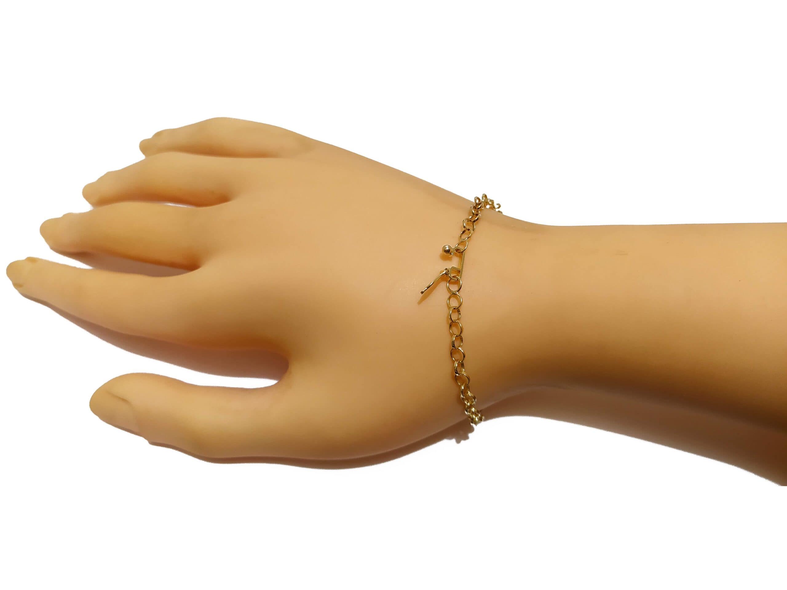 Pulseira Em Ouro 10k 416 Argolinhas 18 Cm - Imagem 3