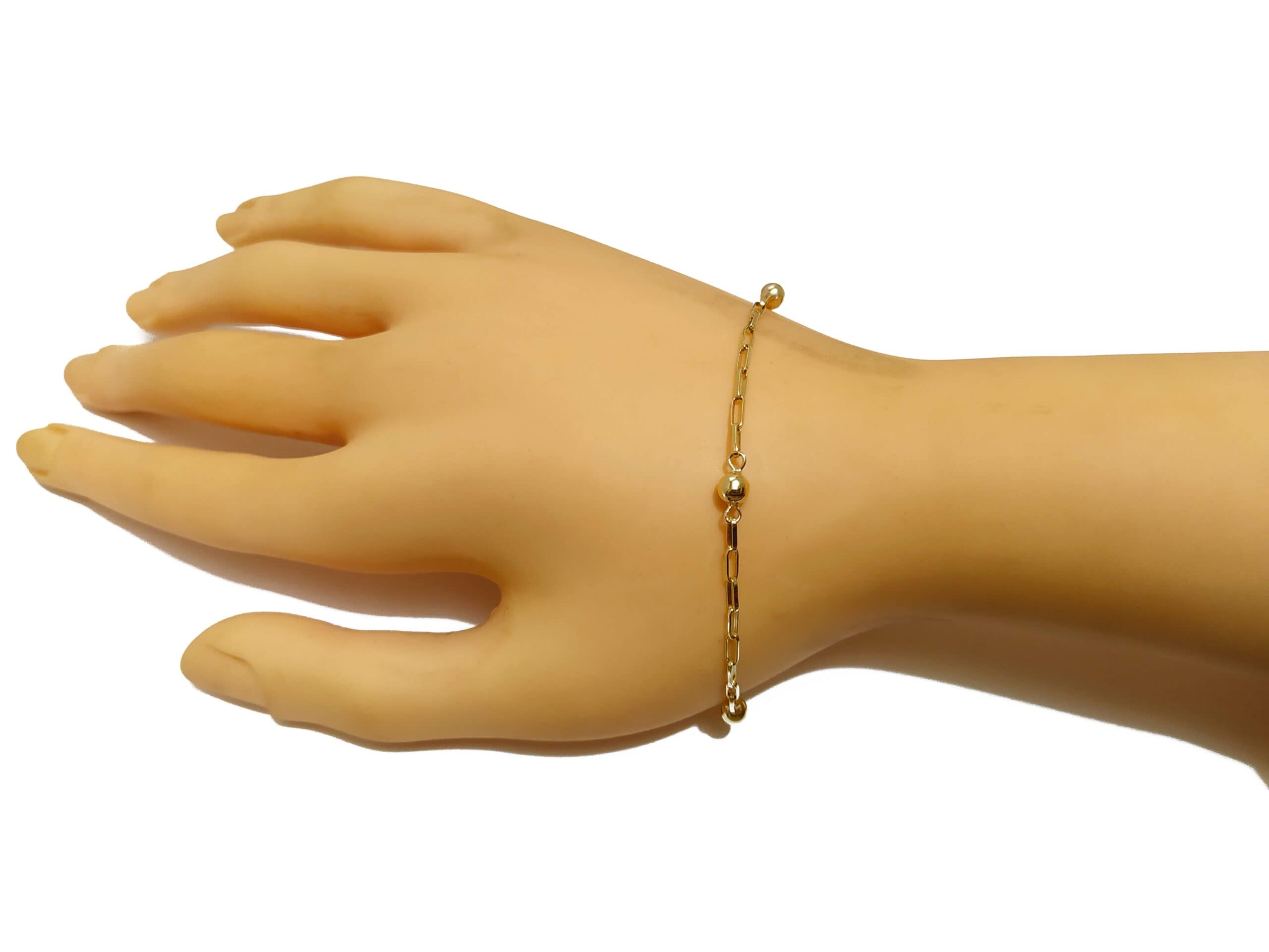 Pulseira Em Ouro 10k 416 Bolinhas 12 Cm - Imagem 4
