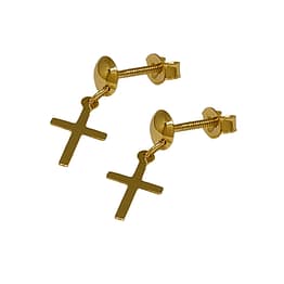 Brinco Em Ouro 18k 750 Cruz