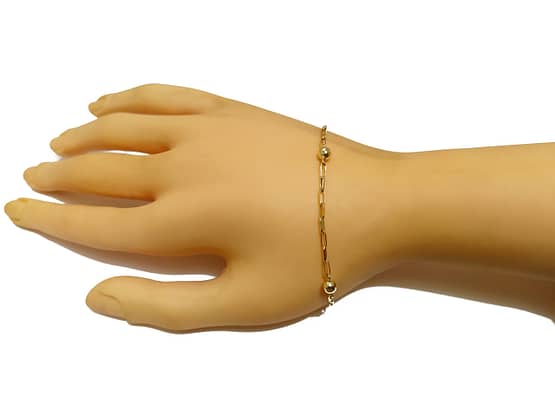 Pulseira Em Ouro 10k 416 Bolinhas 14 Cm - Image 3