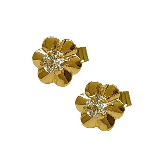 Brinco Em Ouro 18k 750 Florzinha 7 Mm