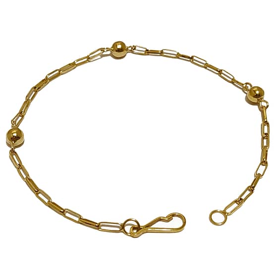 Pulseira Em Ouro 10k 416 Bolinhas 14 Cm