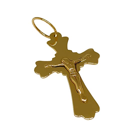 Pingente Em Ouro 10k 416 Cruz Crucifixo Jesus Cristo